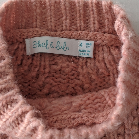 Abel & Lula Pink Cardigan With Open Side/ loated Size 4 - Picture 4 of 7